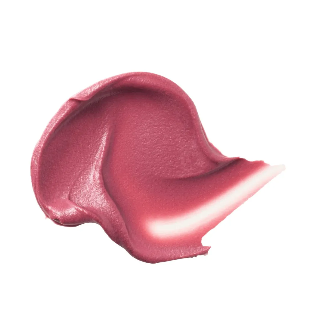 ピンク色の化粧品の塗り跡のクローズアップ