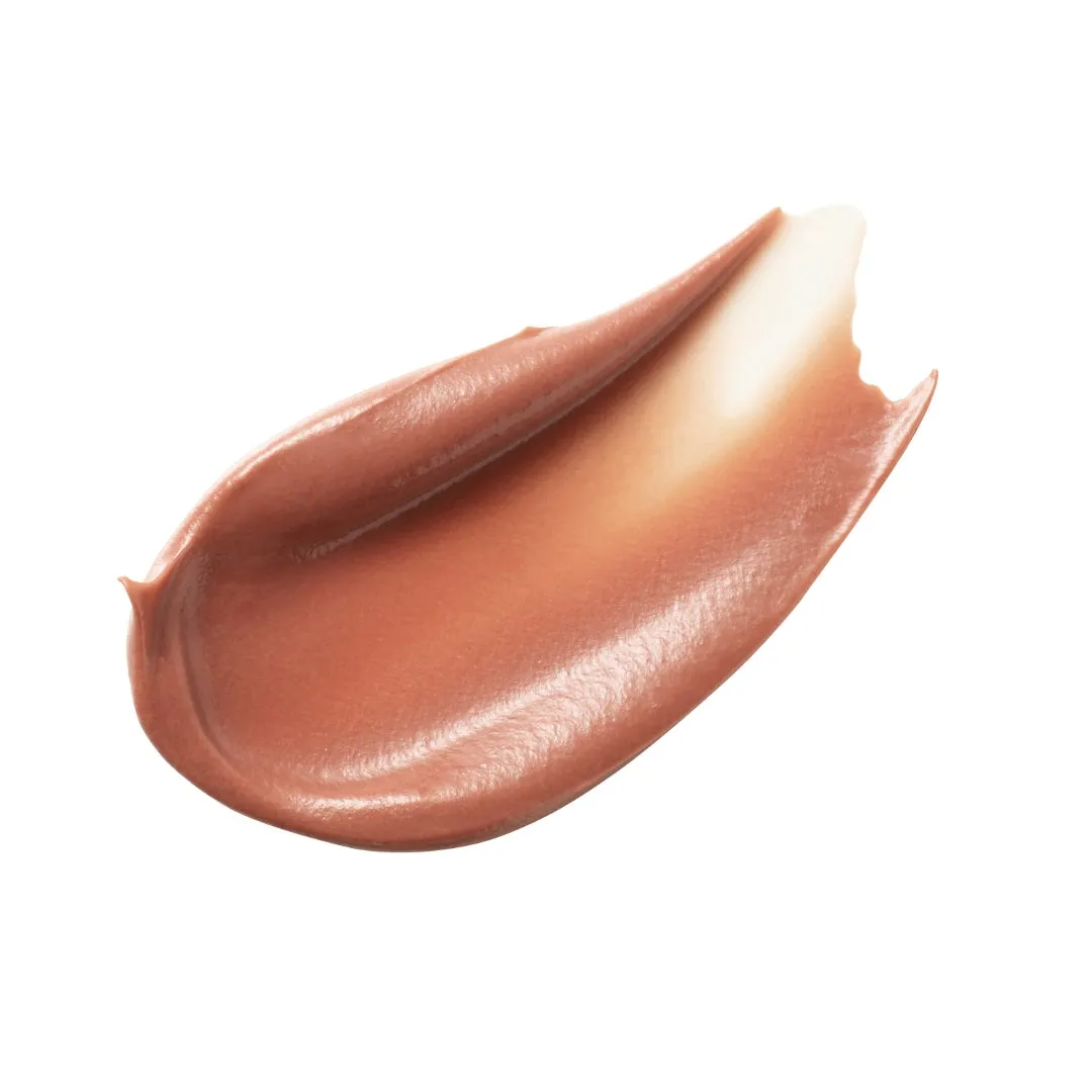 白背景に、口紅やコスメのサンプルが塗られた様子を真上から捉えた写真。