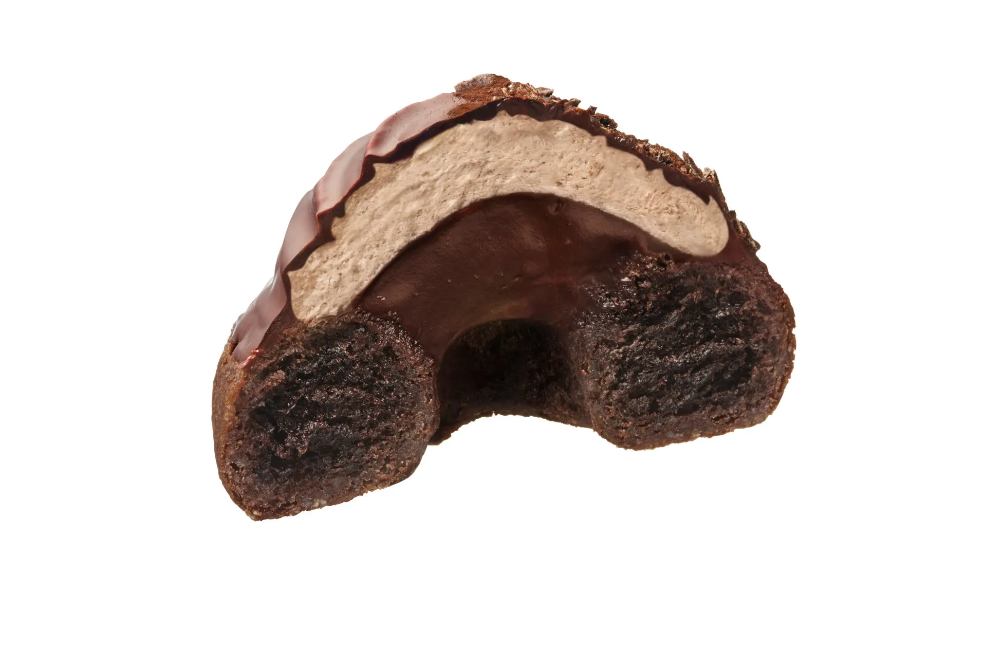 チョコレートドーナツの断面図