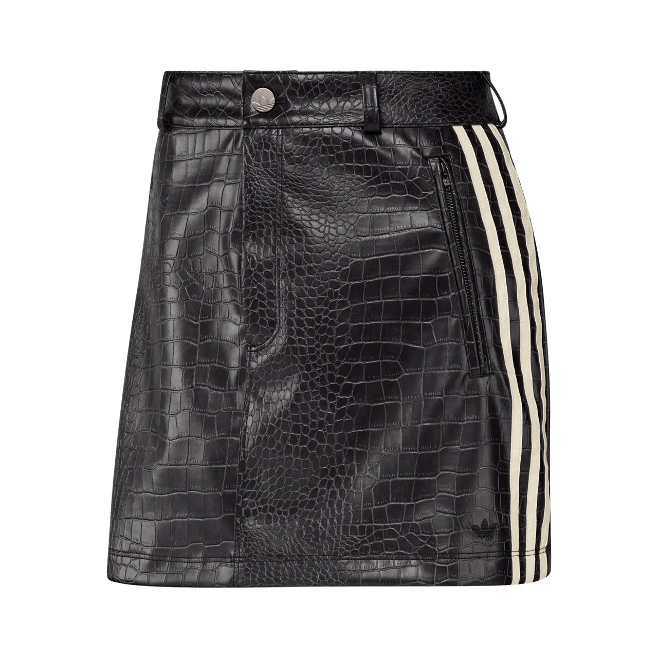 黒いクロコダイル柄のスカート