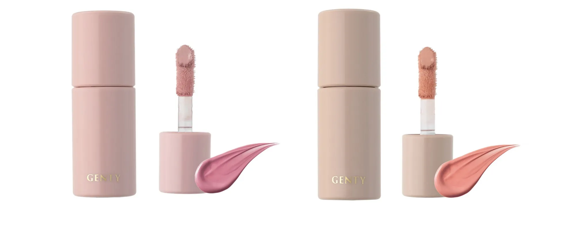 2つのリップグロス製品のクローズアップ